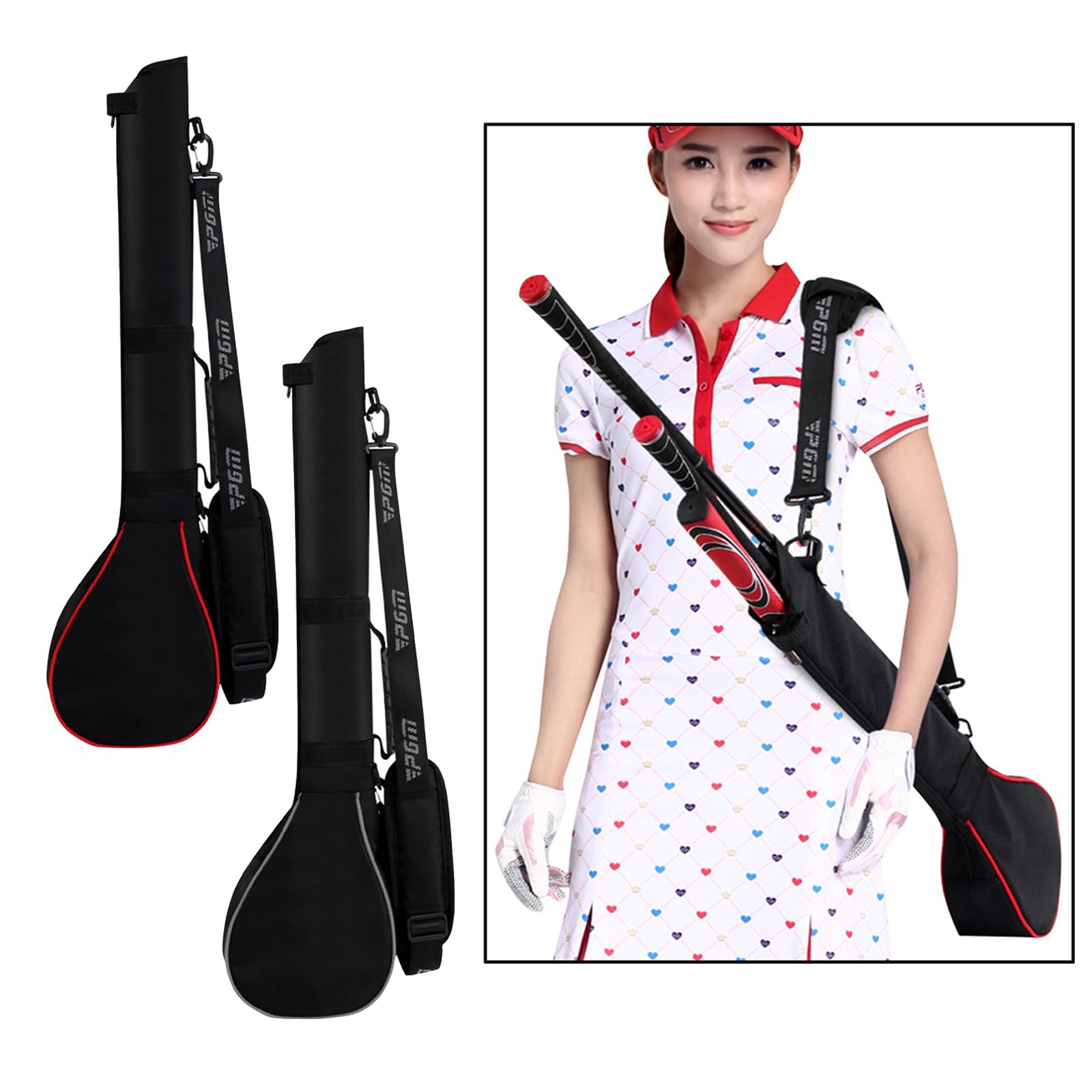 Golftasche Pencilbag Golftaschen-Paket mit Kapazität for 3 Schläger, Faltbare Mini-Soft-Schlägertasche mit abnehmbarem Schultergurt for Mann und Frau Pencilbag Reisebag