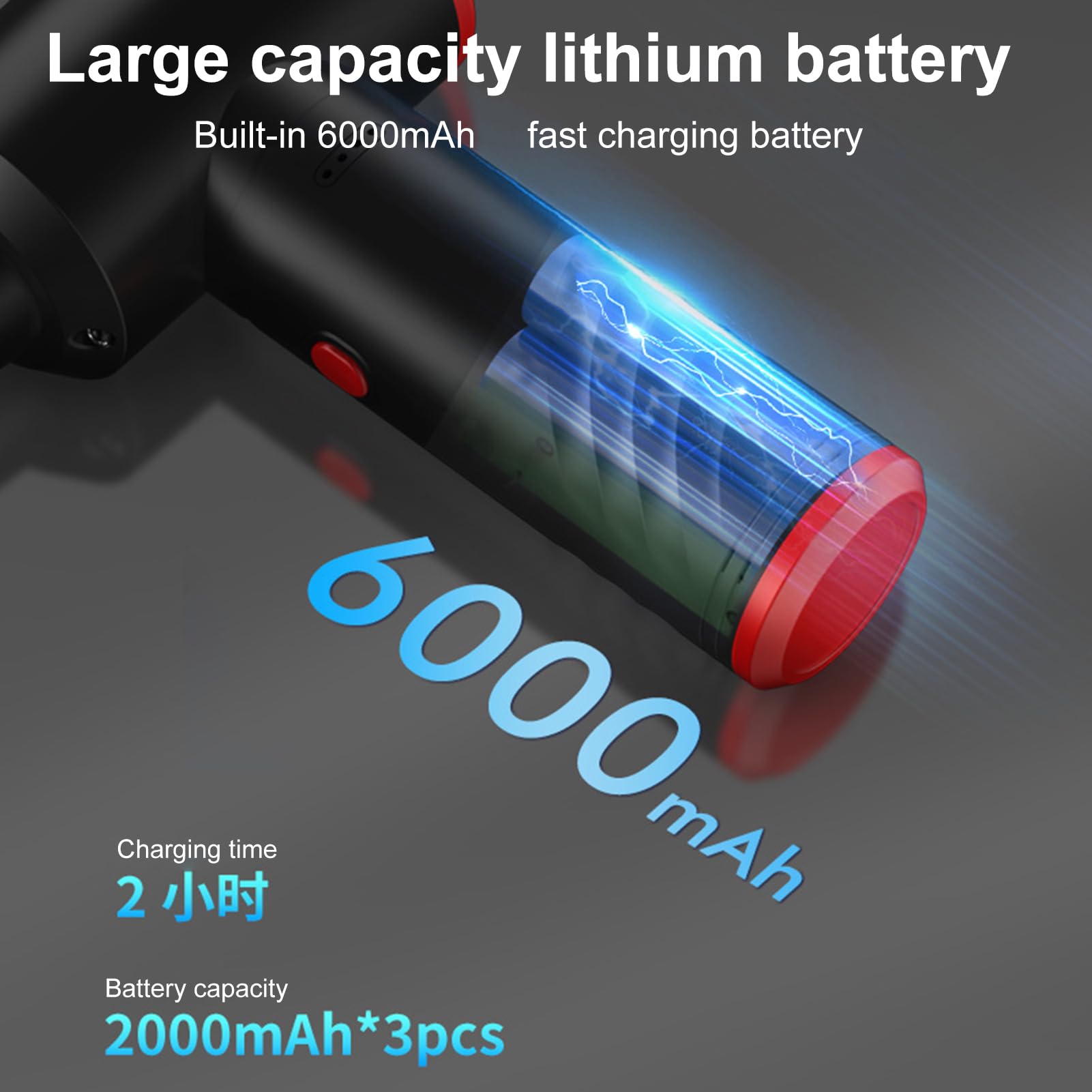 Buachois soffiatore aria senza fili, potente 53000 RPM 6000mAh ricaricabile 6 ugelli per pulizia PC tastiera in ABS