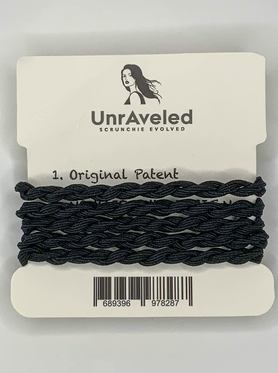 UNRAVELED - ALL BLACK - Braided Thick Hair Tie - Pack of 5 Elastic Hair Bands for Thick Hair Non-Slip Ponytail Holders for Fine Hair All Type Hair Elastic Damage Free Hair Tie
