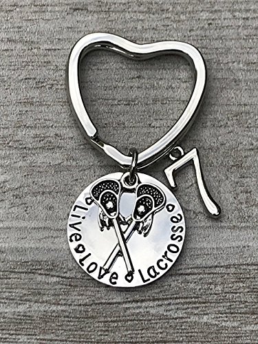 Personalized Lacrosse Keychain, Custom Lacrosse Gift, Girls Lax Jewelry, Lacrosse Player, Team and Coaches Gifts2