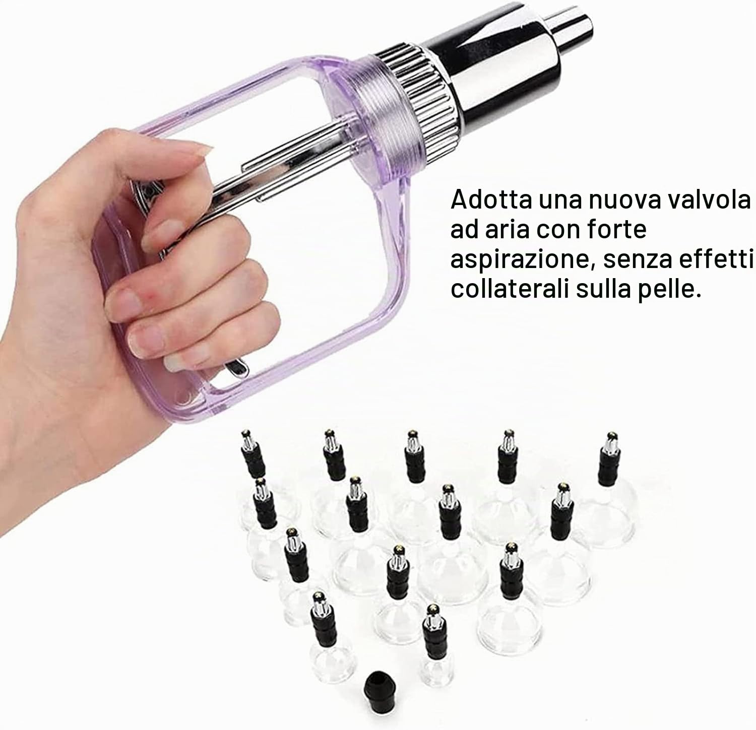 Set di coppette sottovuoto, 14 ventose cinesi per massaggi di tutto il corpo, sollievo dal dolore e rilassamento, include valigia per massaggiatori