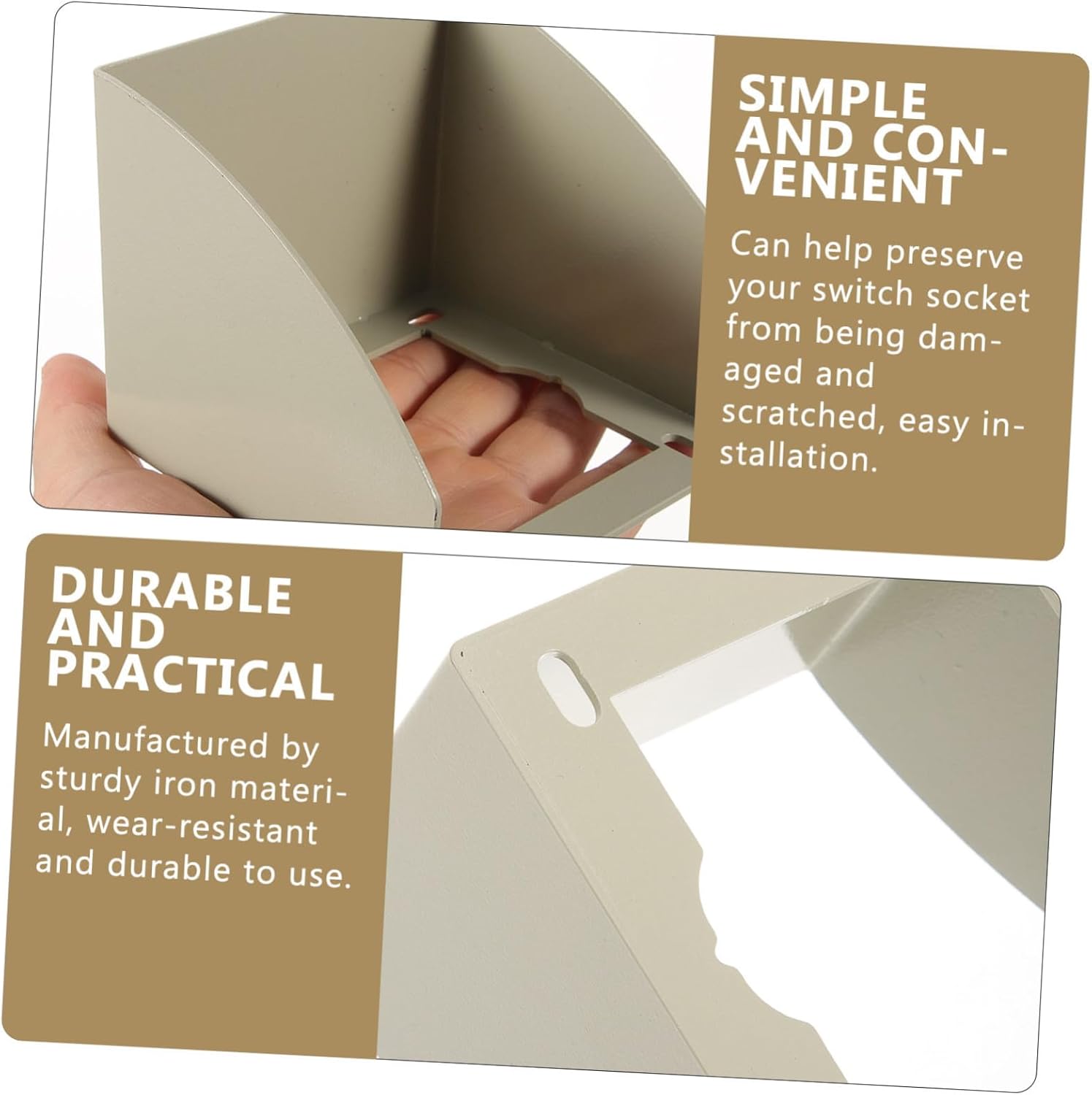 Angoily 4pcs Iron Wall Socket Cover Outdoor Protector for Electrical Outlets for Garden Use Easy Installation Heavy Duty Shield