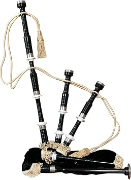 Roosebeck Full Size Sheesham Bagpipe Black Finish with Black Cover