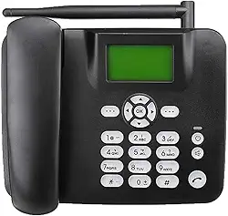 Kiboule Telefone Fixo Wireless 4G Desktop Suporte Telefônico GSM 850/900/1800 / 1900MHZ Cartão SIM Telefone Sem Fio com Antena Rádio Despertador Função SMS para Casa Home Call Center Escritório Empresa Hotel