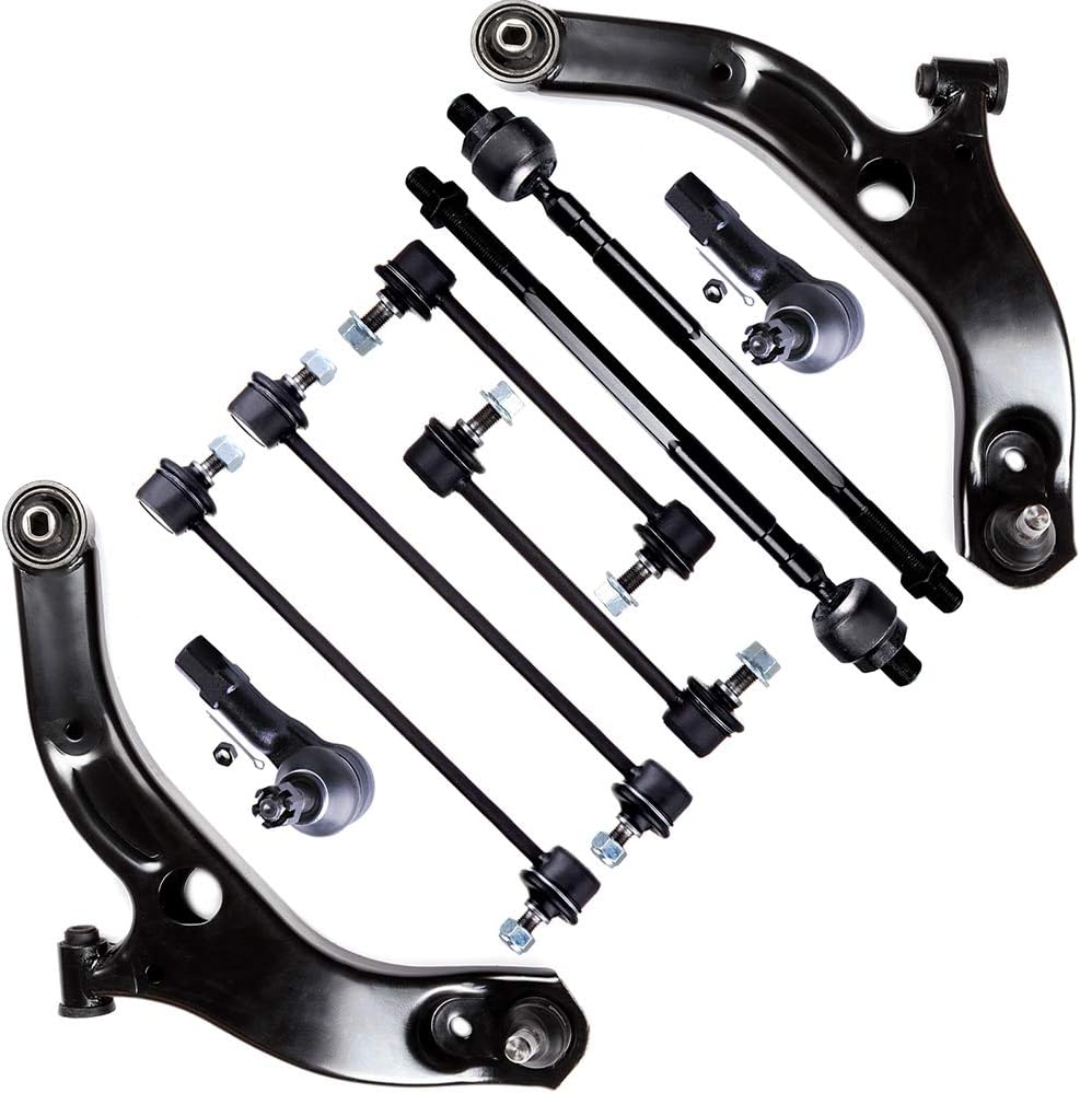 SCITOO 10-PC SET Suspension Kit For Mazda Protege Protege5 Control Arm,Sway Bar Link,Tie Rod End
