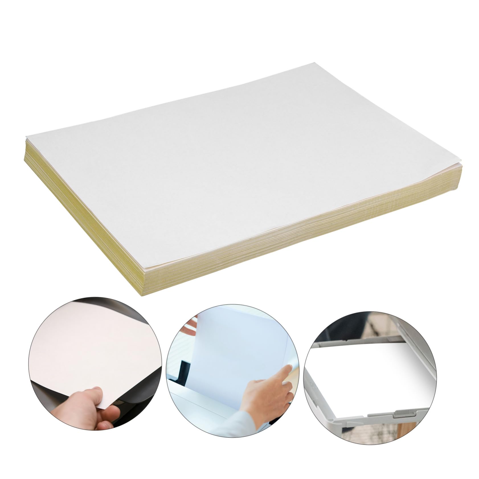 100 hojas Papel Adhesivo Mate para Imprimir Pegatinas Autoadhesivas para Impresora Papel Stickers de Alta Adhesión y Secado Rápido