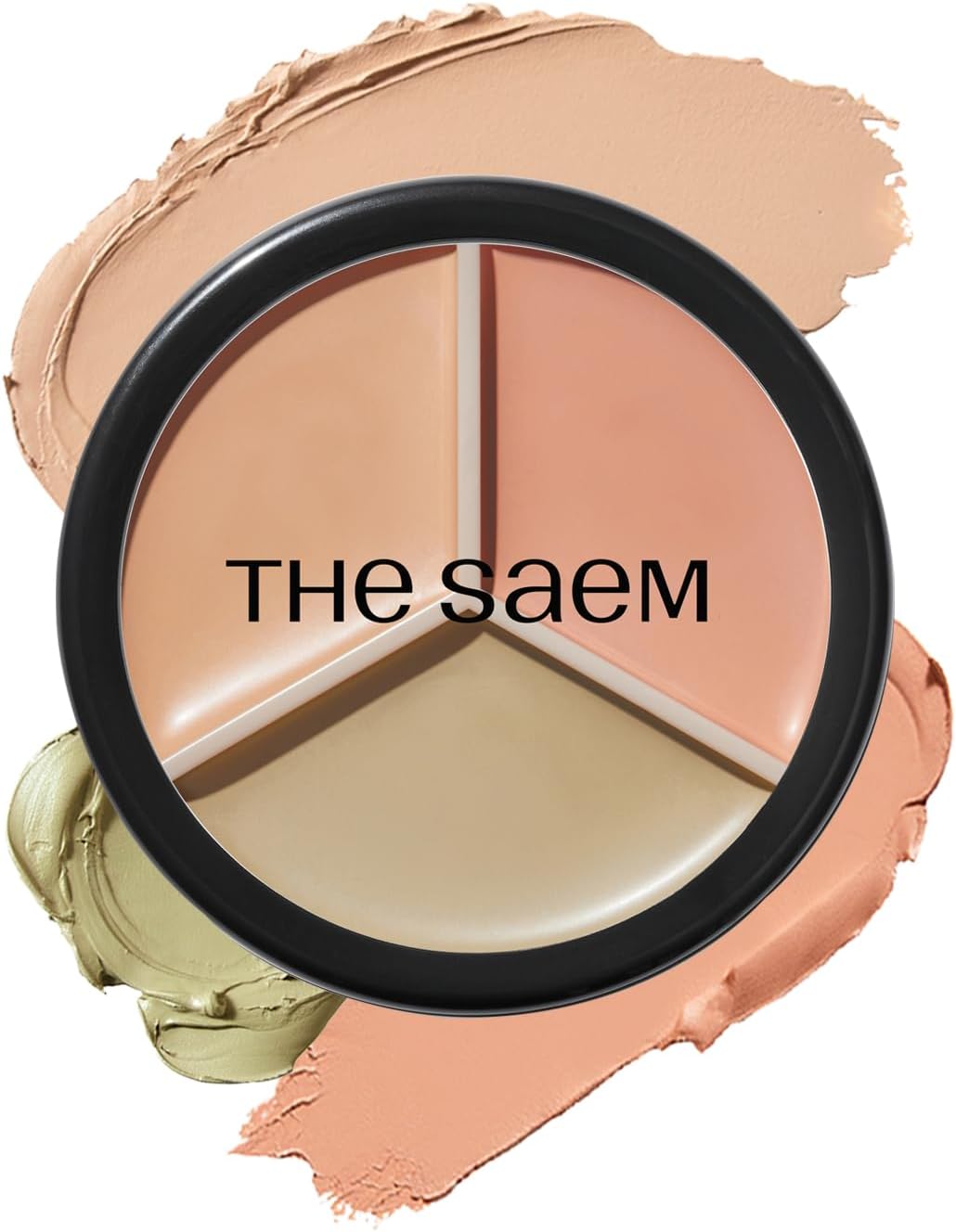 Cover Perfection Triple Pot Concealer - 3 Color With Clear Beige, Green & Peach Shades - Full Coverage to Correct & Conceal Redness, Dark Circles, 01 Correct Beige