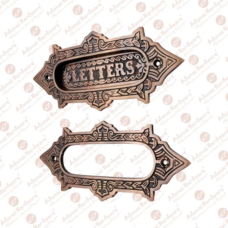Adonai Hardware Small "LETTERS" Decorative Brass Letter Plate (Antique Copper)