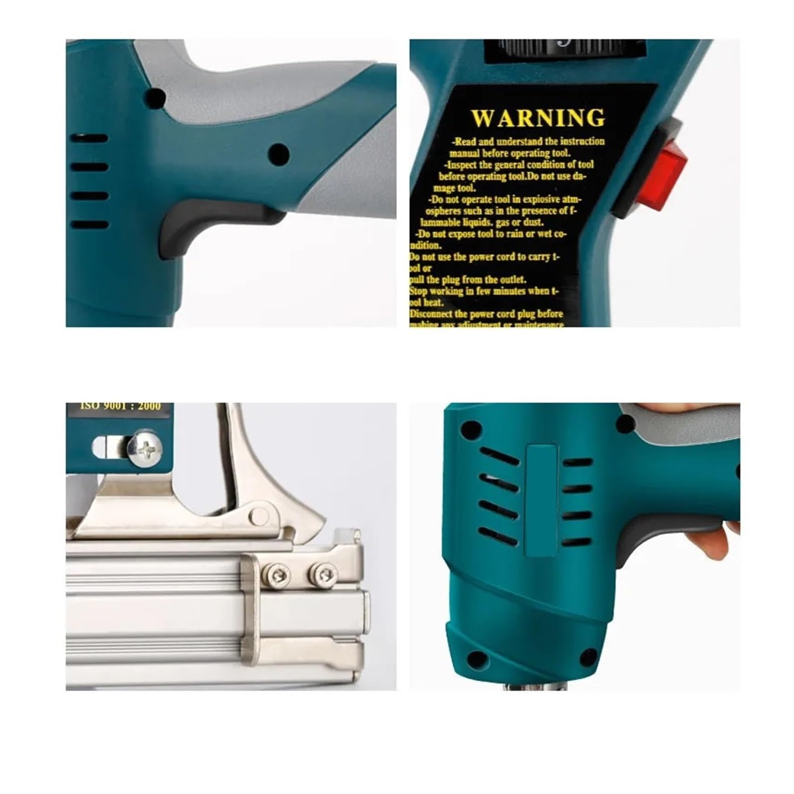 Zszywacz Elektryczny Pistolet Do Gwoździ Zszywacz Do Gwoździ Jednorazowego/podwójnego Użytku 422J Gwoździe F30 Prosty Pistolet Do Gwoździ Narzędzia Do Obróbki Drewna Do mocowania materiałów, dekoracji