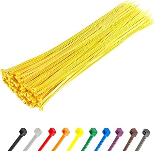 Gocableties - Bridas plastico amarillas para cables - 100 Piezas - 370 mm x 4,8 mm - Largas - Resistentes a los rayos