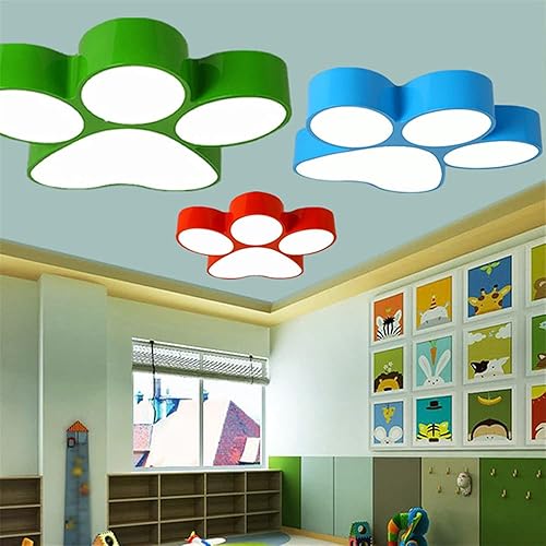Miniatura 3 de LAKIQ Lámpara de techo empotrada para habitación de los niños, lámpara de techo LED con forma de huella de perro de dibujos animados, lámpara de