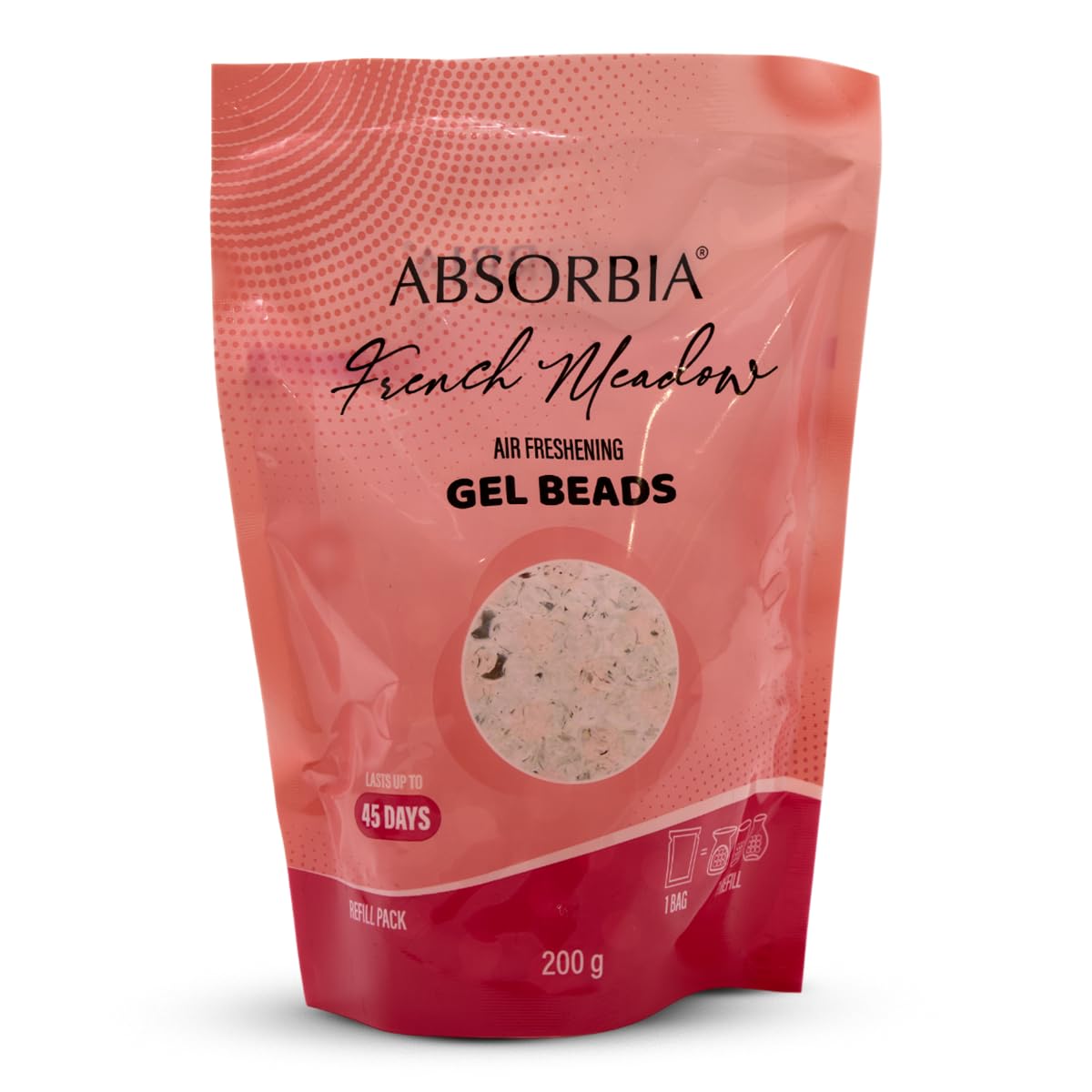 Absorbia Gel Air Freshener(200g Pouch) with Refills(8ml) | Room & Car Dashboard, office| Long-lasting French Meadow Scent Refresh Indoor Spaces packed in Good Box and Glass Jar…-image-14