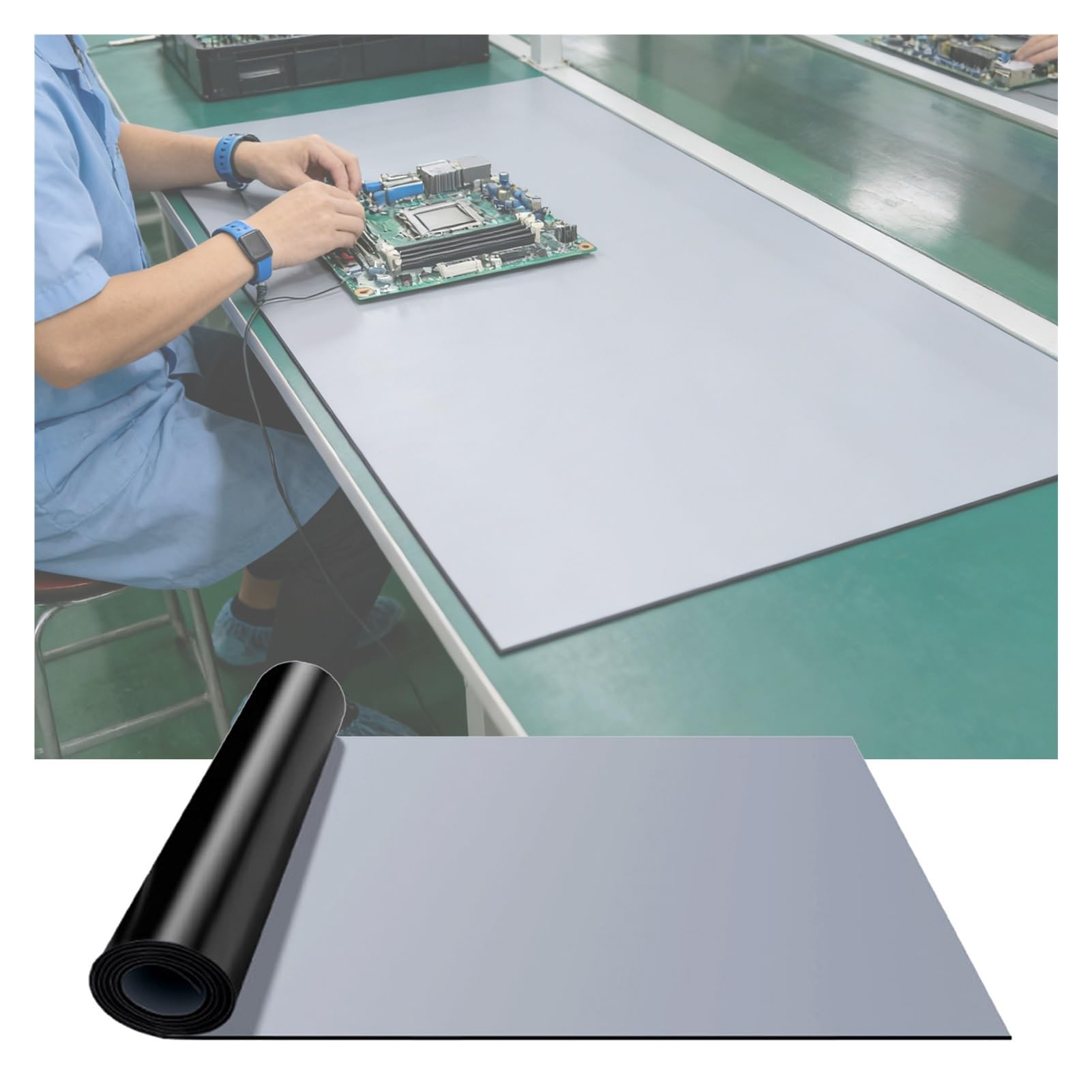 Alfombrilla de soldadura antiestática para reparación electrónica, alfombrilla de goma ESD para laboratorio y taller