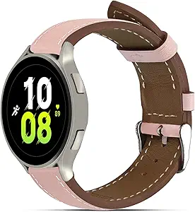 Italy Genuine Leather Watch Bands Compatible with Samsung Galaxy Watch 7 6 5 4 40mm 44mm, 5 Pro 45mm, 6 4 Classic Active 2, 20mm Quick Release Leather Watch Straps Replacement Band for Women Men