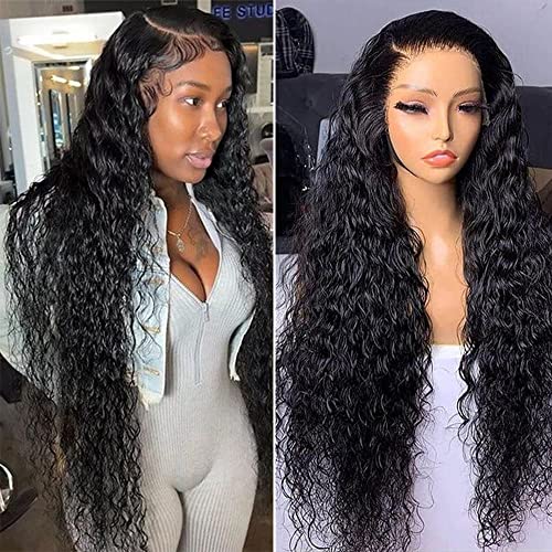 Maxine 34 Inch 180 Density Deep Wave Lace Front Wig Human Hair Pre Plucked 13X4 Water Wave Hd Lace Front Wigs 13X4 Hd Transparent Wet And Wavy Lace Front Wigs Brazilian Virgin Human Hair #TOP8