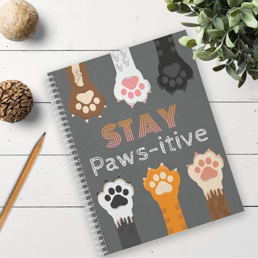 Gotcha Covered Notebooks Softcover Stay Pawsitive 8.5" x 11" Pet Spiral Notebook/Journal, 120 Wide Ruled Pages, Durable Gloss Laminated Cover, White Wire-o Spiral. Made in the USA - Image 5
