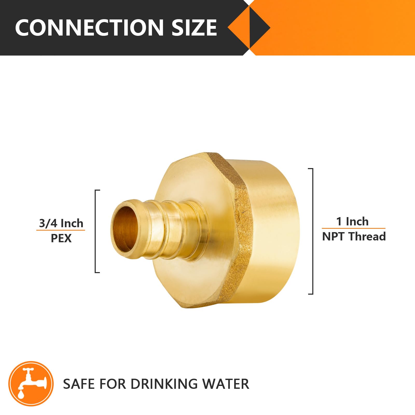 Raccordo 1/2 PEX NPT Set Da 5 Raccordi Gomito A 90° Efield In Ottone Per Tubazioni PEX - 1/2" PEX X 1/2" NPT Femmina, Max 200 PSI Gomito A Goccia 1/2 PEX NPT - Foto 7