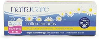 Natracare Organic Cotton Super Plus Tampons, 20ct Pack of 4 (80 Total) - Biodegradable, Chemical-Free Protection