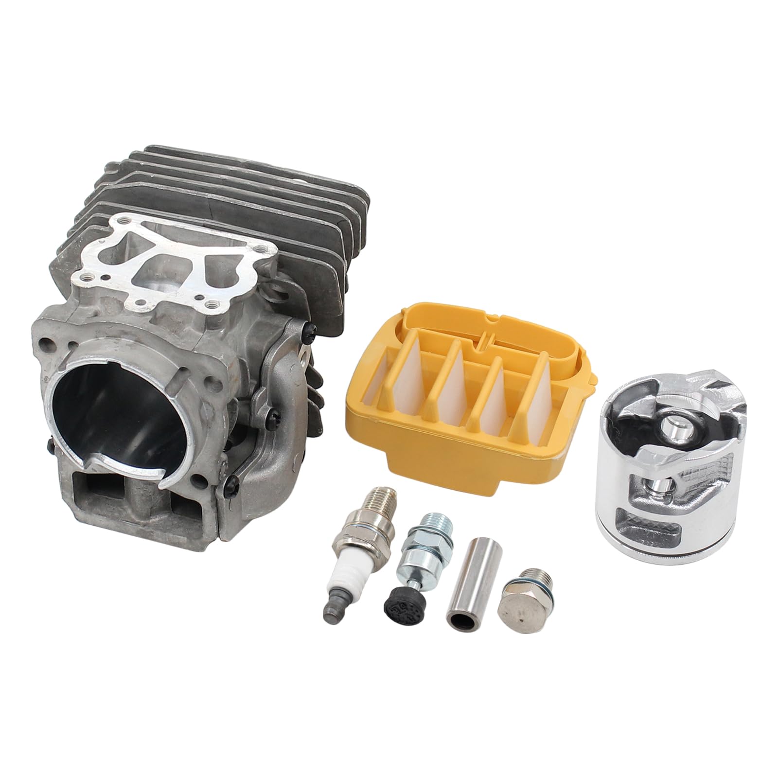 Juego de cilindros de pistón de 43 mm con anillo de pistón, perno de pistón, válvula de descompresión, bujía, filtro de aire, clip de pistón para Husqvarna 545 XP 550 XP 545XP 550XP para motosierra