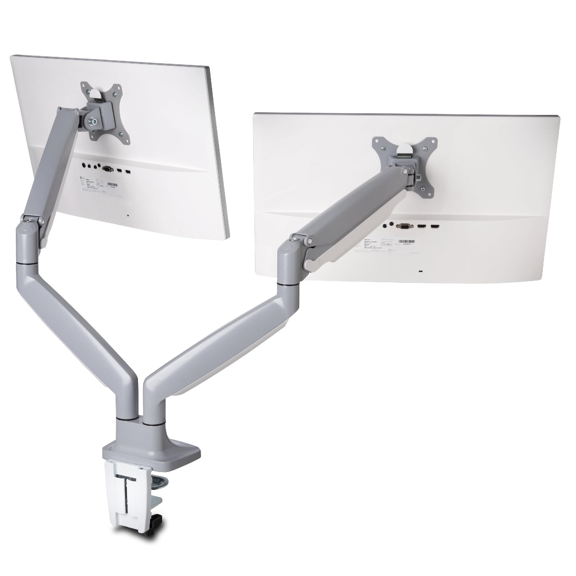 Kensington SmartFit Monitorarm für 2 Monitore, mit One-Touch Design und Gasdruckfeder zur optimalen Höheneinstellung, flexible Monitorhalterung für Bildschirme bis 32 Zoll, VESA 75/100, Grau, K55471EU