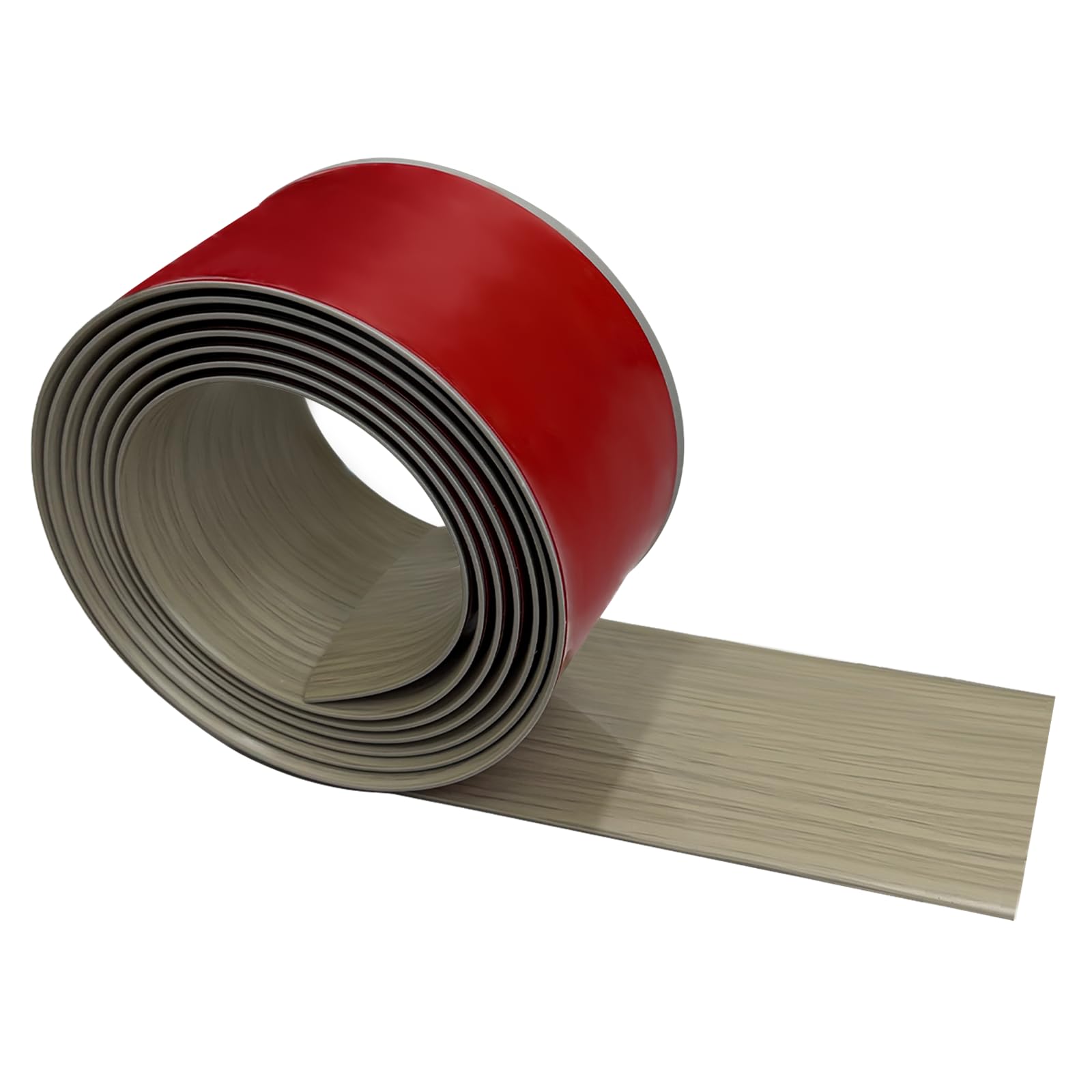 Vinyl Floor Transition Strip Self Adhesive 3"×10' Light Gray Wood Grain Floor Divider Strip Flooring Transition Strips for Uneven Floors, Carpet,