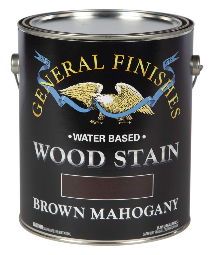 General Finishes Water Based Wood Stain, 1 Gallon, Brown Mahogany