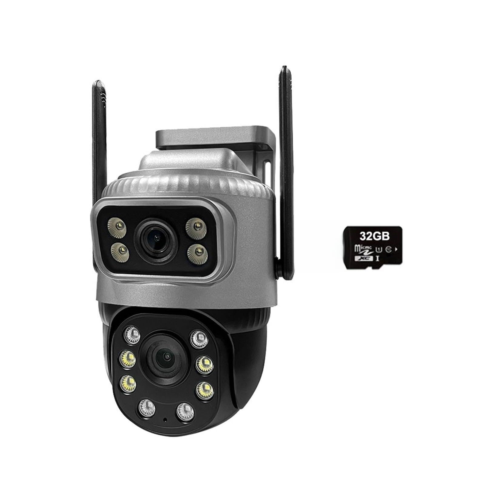 JVDDI Dual Lens 4G IP Camera 4MP 4K Waterptoof Outdoor Surveillance Monitor Smart Home Night Vision CCTV Security Protection(WIFI Cam 32G Card)
