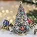 Factory Direct Craft Set of 2 Beautiful Snow Flocked Holiday Bulb Decorated Miniature Pine Sisal Tree