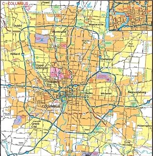 ConversationPrints COLUMBUS OHIO MAP GLOSSY POSTER PICTURE PHOTO BANNER PRINT road city usa oh