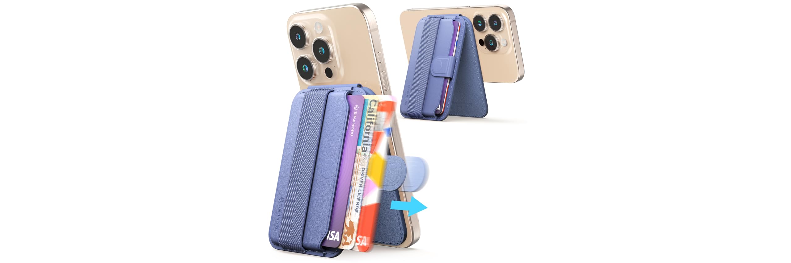 Sinjimoru M-Pull Tab Stand étui magnétique fin en textile de haute qualité - 7