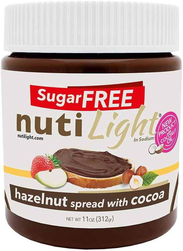 Nutilight Sugar-Free Keto-friendly Hazelnut and Cocoa Spread with Coconut Oil 11 Ounces (Pack of 1)