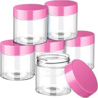 Vista 16 de SATINIOR - Paquete de 6 recipientes de plástico redondos transparentes a prueba de fugas, con tapa para almacenamiento en viajes, sombra de ojos