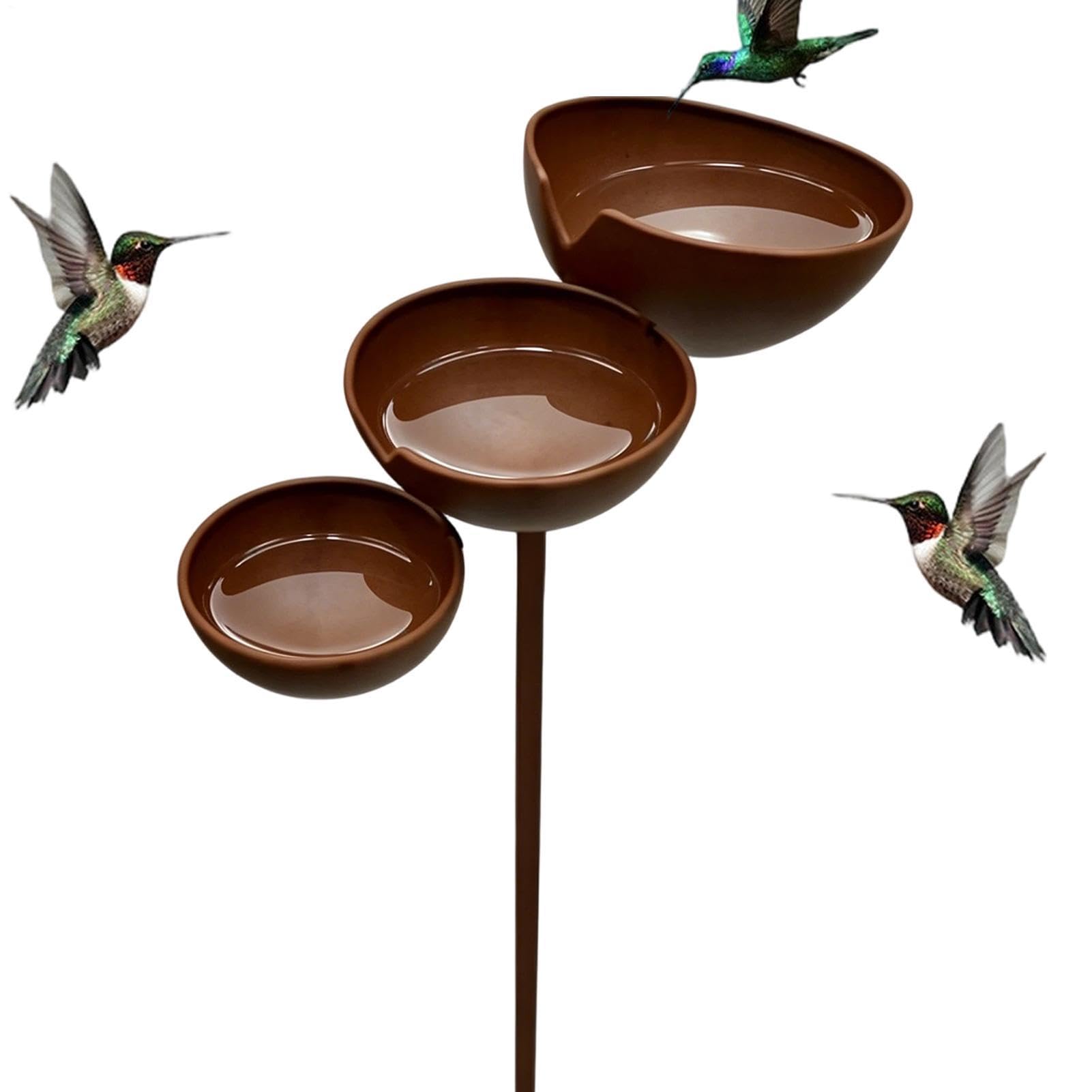 Abreuvoir pour abeilles et bols hydratants de jardin sur piquet en métal 3 niveaux