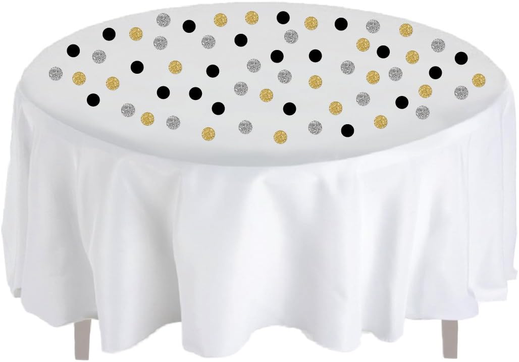 Andaz Press Large Confetti Party Table Decor, 1.5-inch Double-Sided, Faux Gold Glitter, Faux Silver Glitter, Black, 180-Pack, New Years Eve Theme Colored Supplies image 3