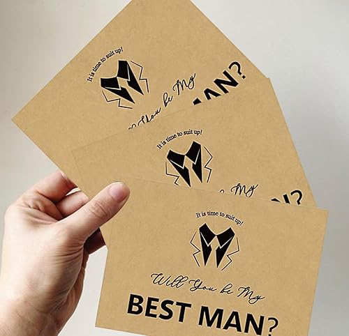 Miniatura 8 de Juego de 8 tarjetas de padrinos de boda, 6 piezas Will You Be My Groomsman y 2 piezas Will You Be My Best Man.