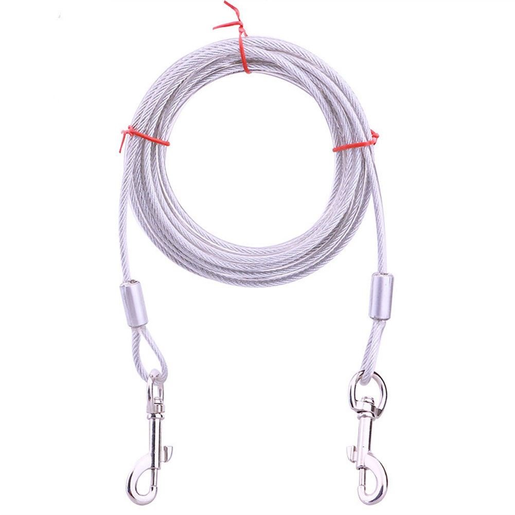 Innova® Strong Dog Tie-Out Cable Heavy Duty Dog Chain Lead 10' 16' 32' (5M, White)