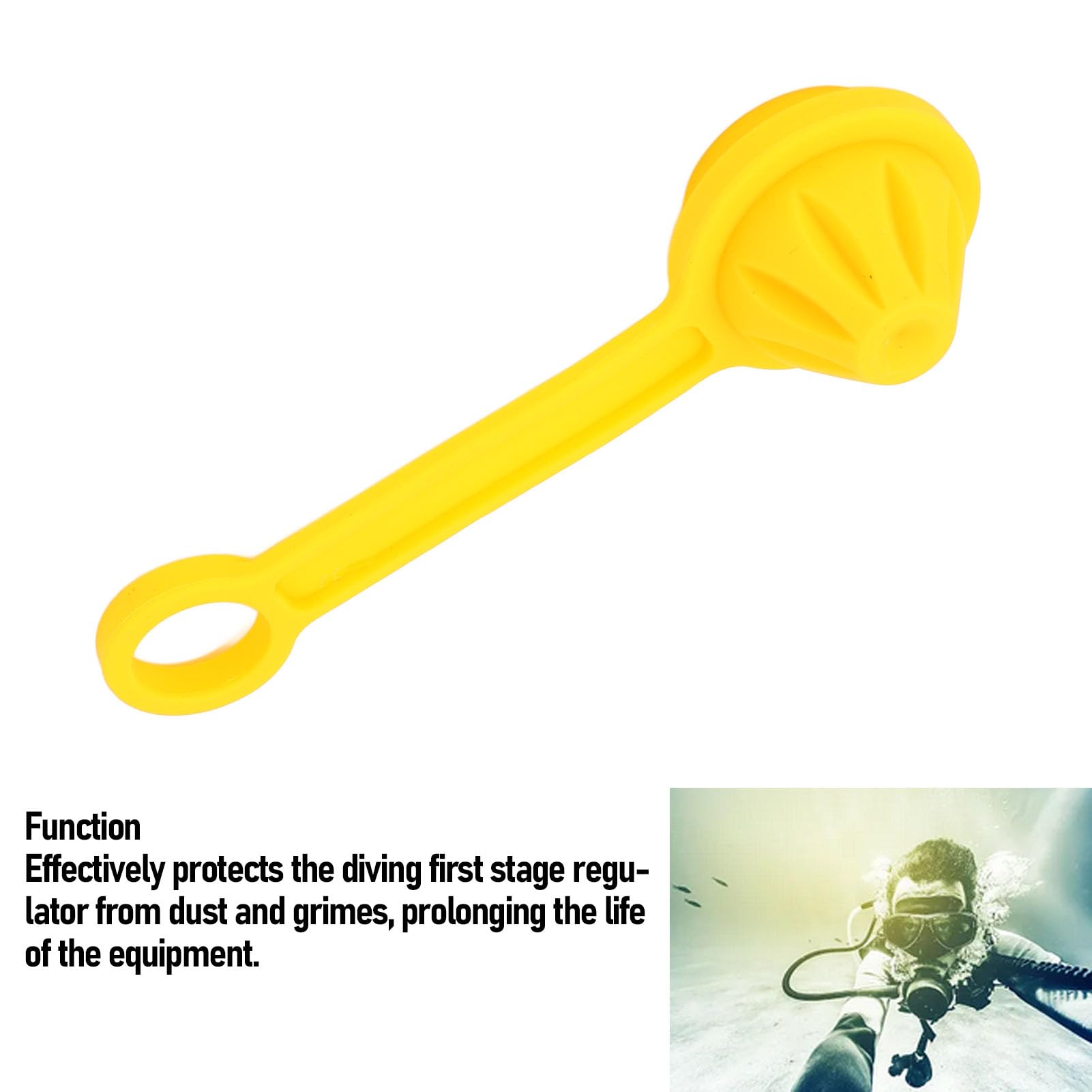 Gavigain Dive Regulator Dust Cap Silicone Dive Regulator Cover for Yoke Connectors (Yellow)