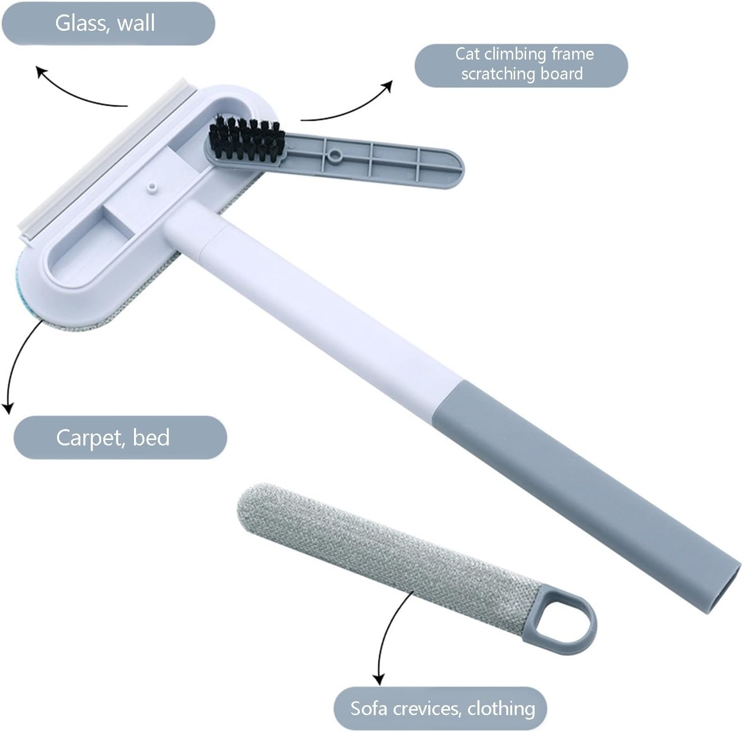 Pet Hair Remover for Couch 3 in 1 Carpet Rake Brush for Pet Hair Removal, Cat Dog Hair Broom Lint Remover Scraper for Carpet Rugs Bed Couch Curtains (3)
