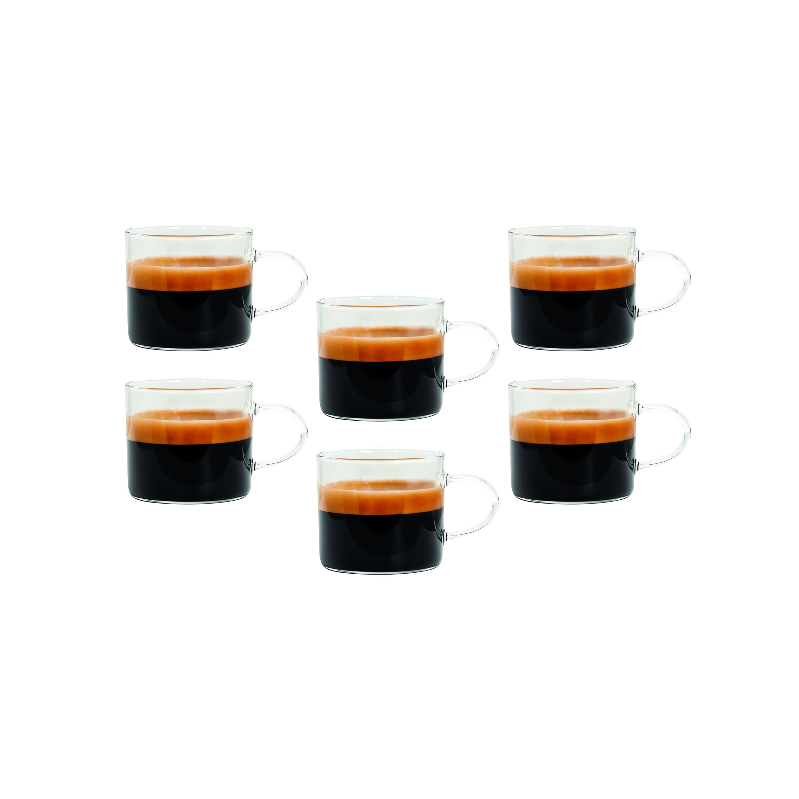 Tognana Lyra, set 6 tazze espresso 100 cc, vetro, trasparente