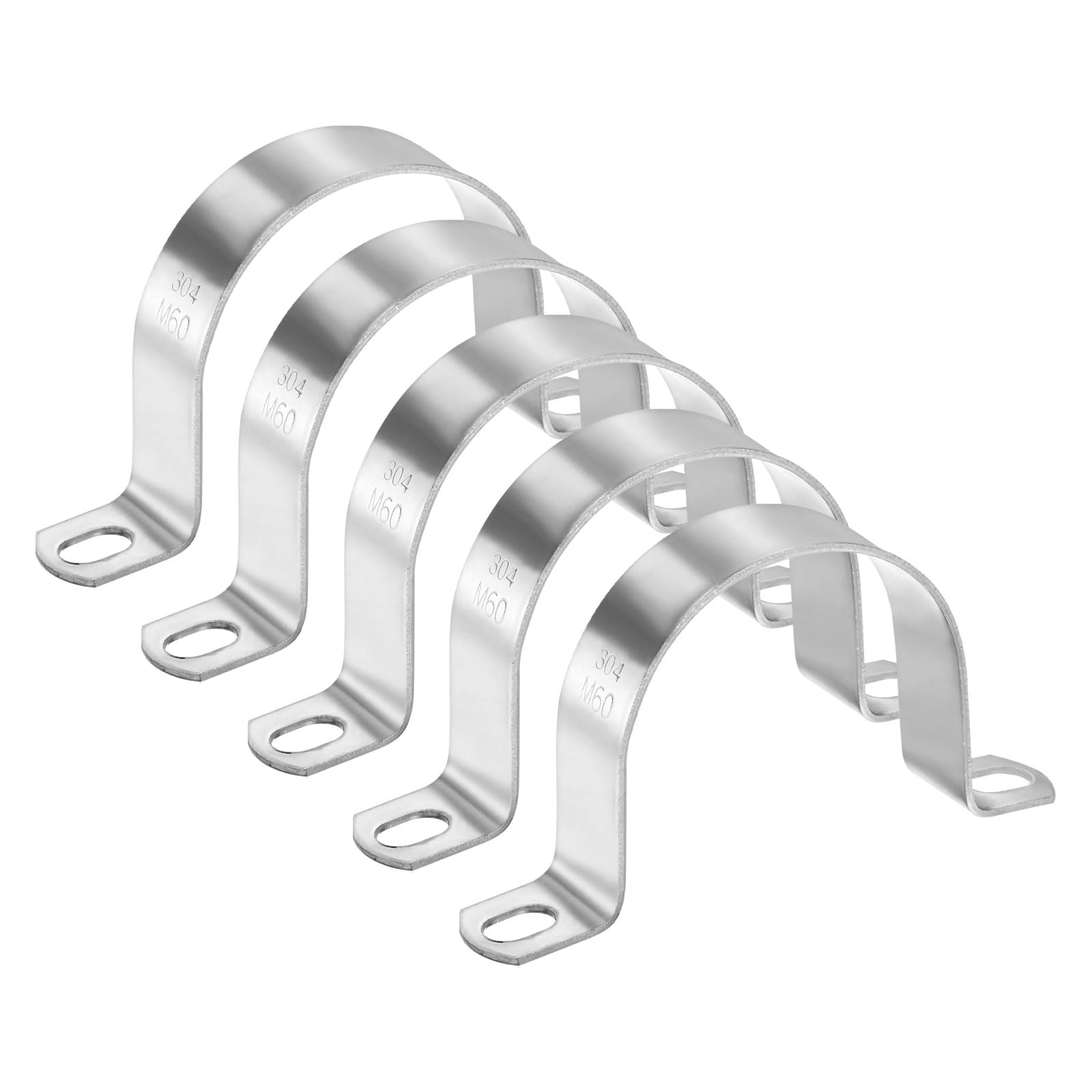 M METERXITY 5-Pack Conduit Clamps 2-3/8in, U-Tube Tension Clips, Silver