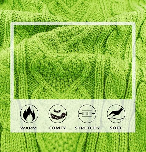 Image of Dog Sweaters Warm Small Dog Sweater Winter Dog Clothes Chihuahua Sweaters Cute Puppy Sweater Cable Knit Pet Clothes Christmas Dog Outfit Cat Sweater (Green, Small)