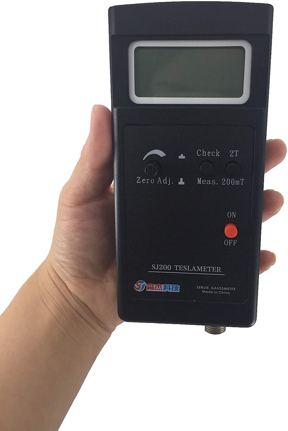Digital Gauss Meter Tesla Meter - 0-25000 Gs Magnetic Field Tester, Rechargeable, With N/S Pole Detection & Data Storage