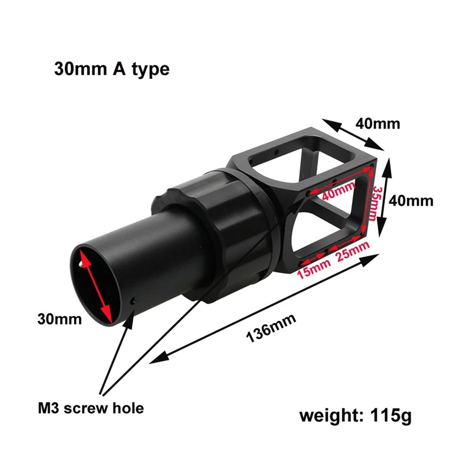 Compatibile con UAV, Clip Tubo Braccio Pieghevole Alluminio