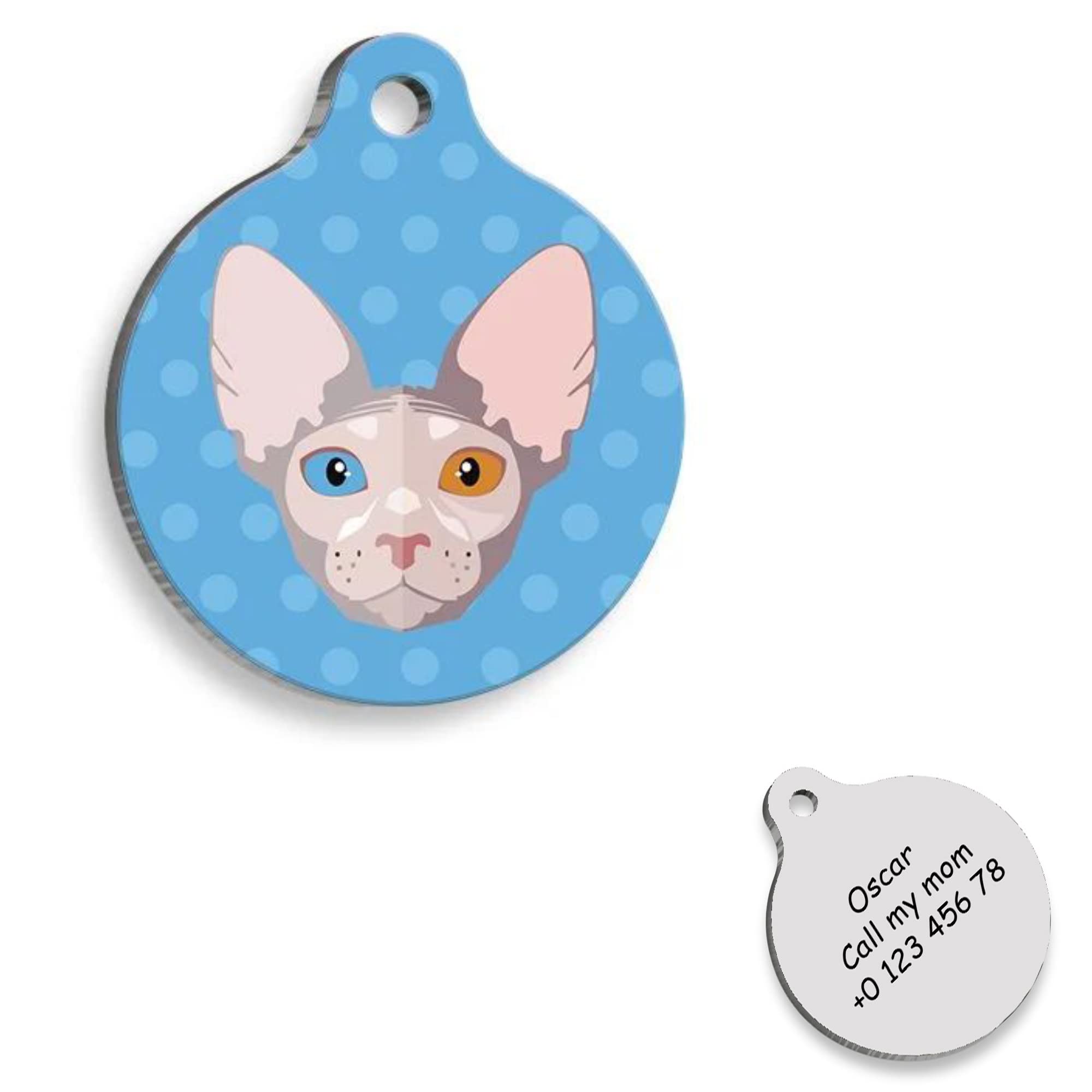 Sfenks Cat id Tag Heart - Cat Personalized Dog Tag - Cat Custom Name Tag - Customized Pet Tags - Cat Name id Tag for Dog - Cat Name Tag