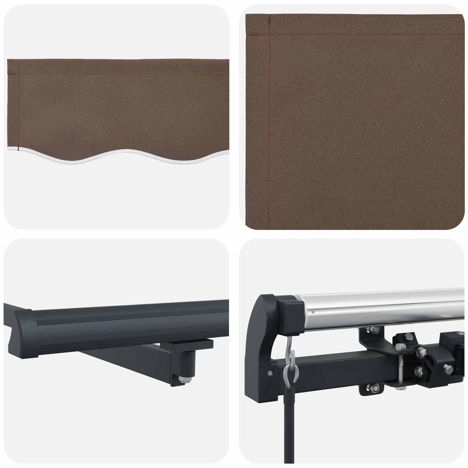Tenda da sole estensibile con braccio articolato, tortora, 500 x 300 cm, tenda da sole per balcone, terrazza, giardino, poliestere resistente alle intemperie, con telaio in alluminio