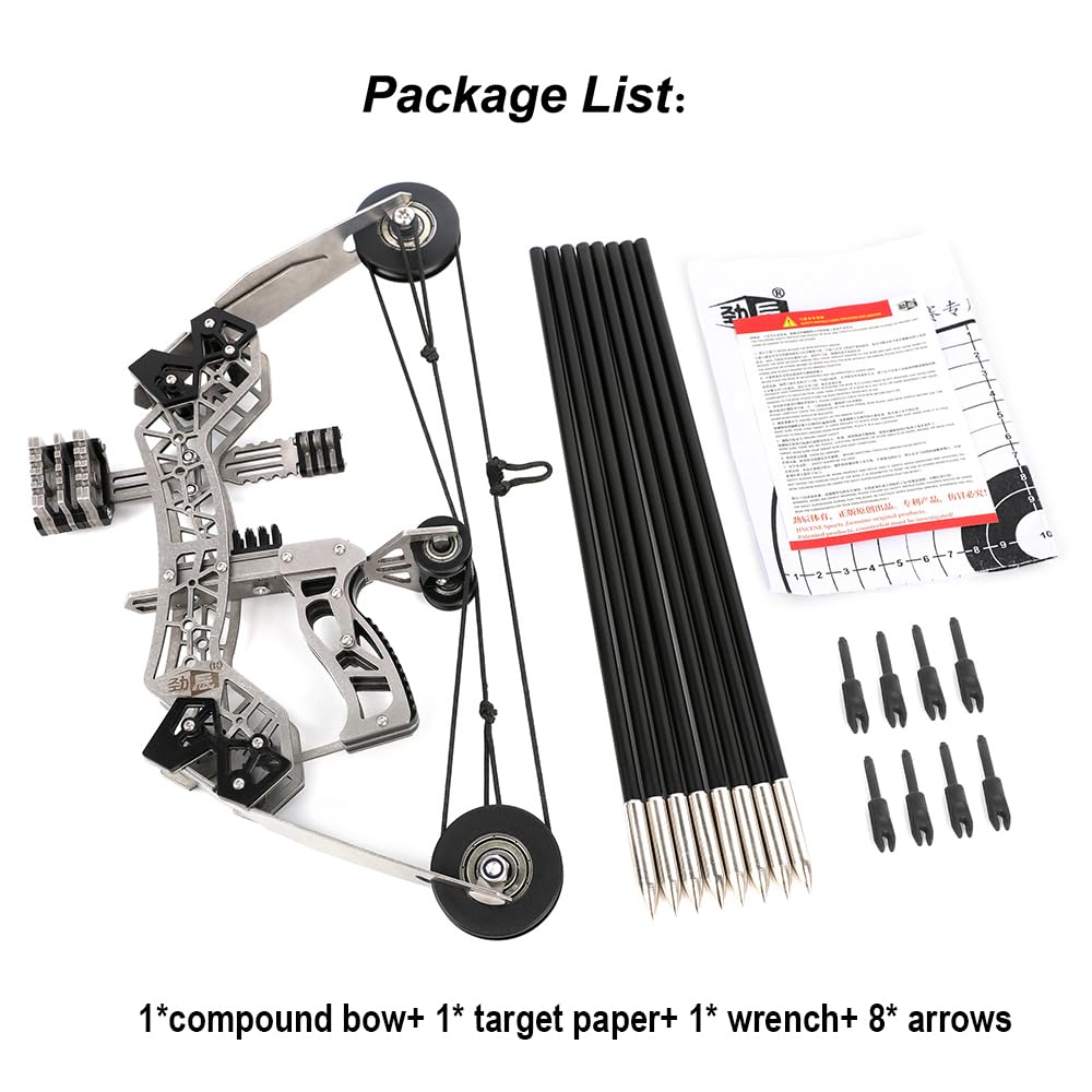 SHARROW Compound Bogen und Pfeile Set für Jugend und Erwachsene, Taschenbogen Compoundbogen Pfeile Kit mit Zielscheibe für Bogenschießen Outdoor Schießen (Typ 9)