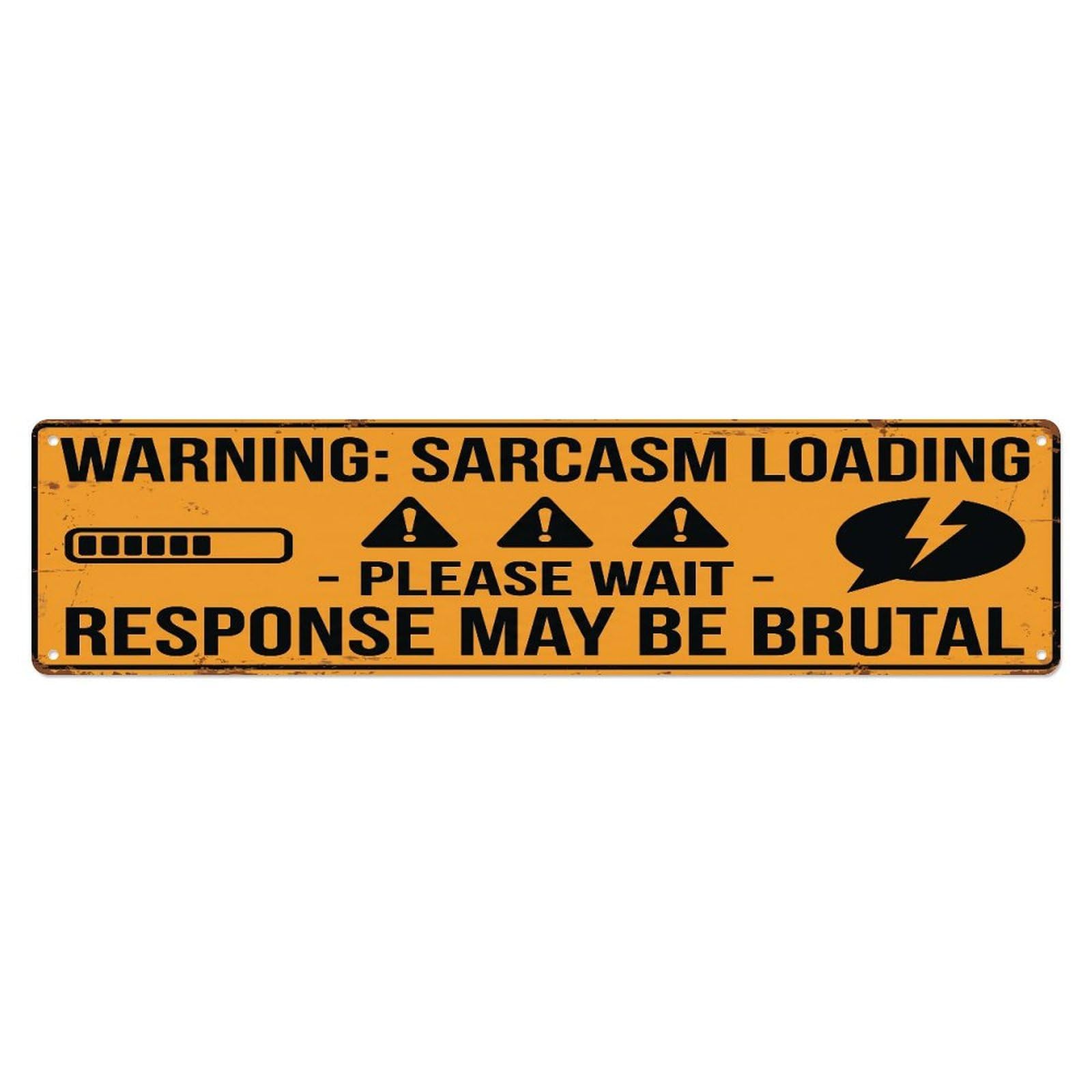 Fqcyn Style Metal Tin Sign Vintage Funny Warning Sarcasm Loading Please Wait Warning