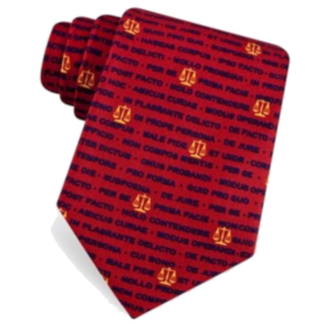 Bhhjkk Unisex As Pic Men's Legal Latin Terms & Legal Scales Of Justice Lawyer 100% Silk Necktie Tie Neckwear