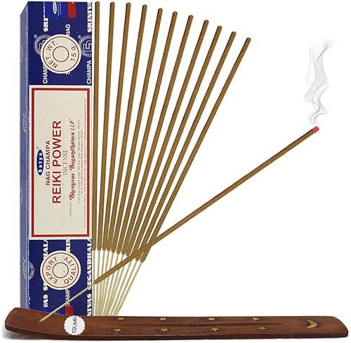 Vista 161 de Satya Sai Baba Nag Champa - Varitas de incienso de 0.53 oz y soporte - Paquete de 6 (aproximadamente 90 varillas)