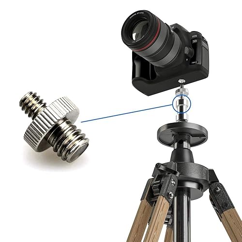 Miniatura 5 de Convertidor de adaptador de tornillo de cámara de 16 piezas para cabeza de bola monopie de trípode, macho de 1/4 pulgadas a macho de 1/4 pulgadas,